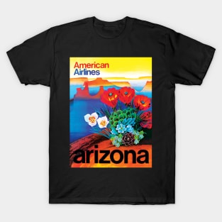 Beautifully Restored Vintage Travel Poster - American Airlines Travel to Arizona T-Shirt